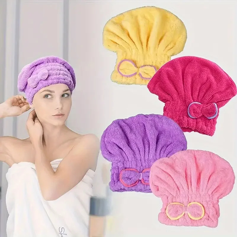 Spa Towel - قبعة شعر سريعة الجفاف للنساء مع