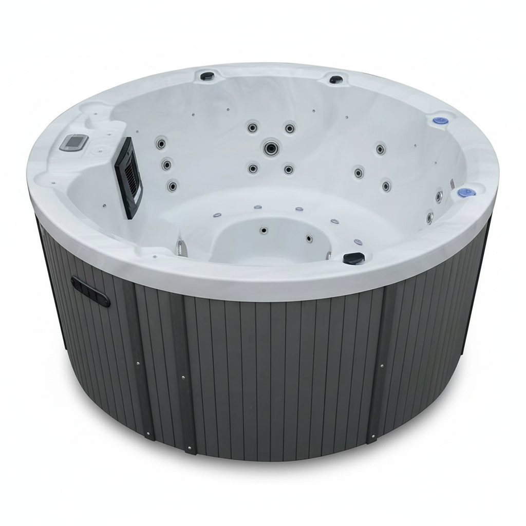 Hot Tub - حوض استحمام ساخن خارجي، دائري الشكل،