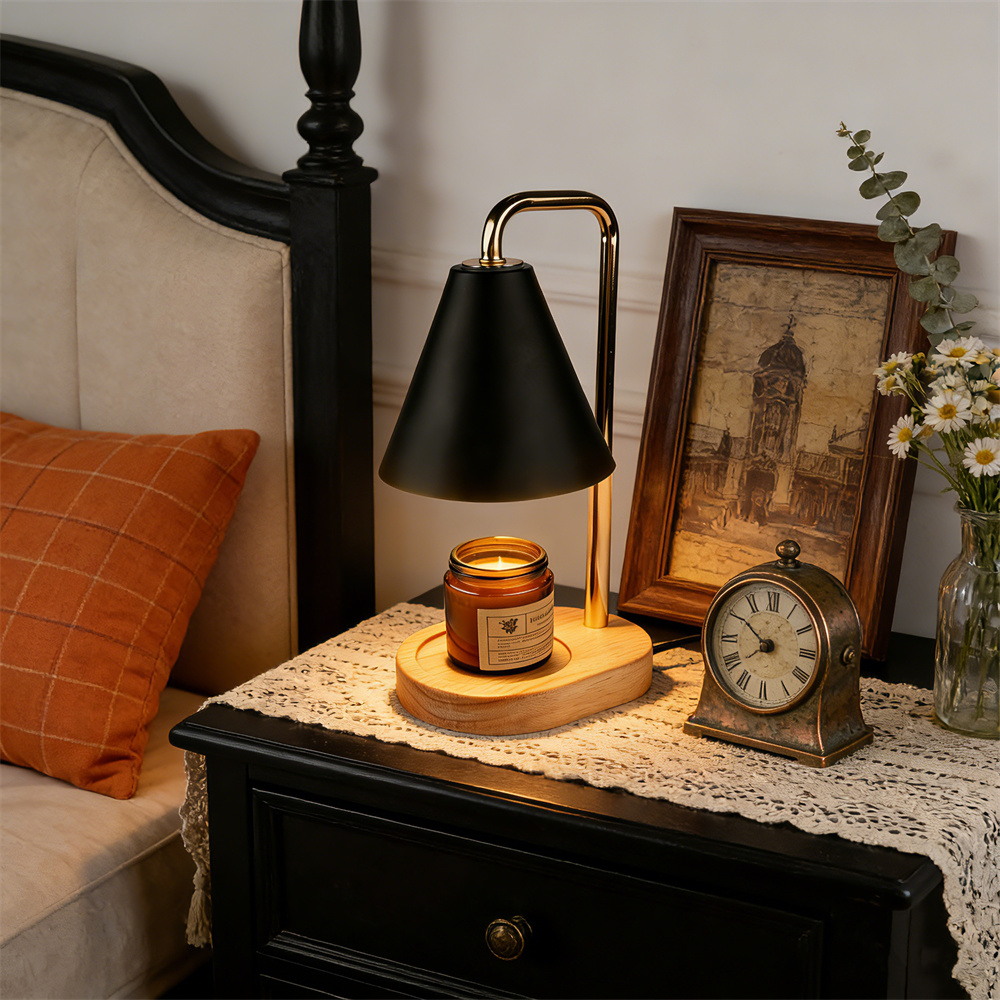 مصباح تسخين الشموع الأسود مع م - مراجعة Wax Warmer وسعره