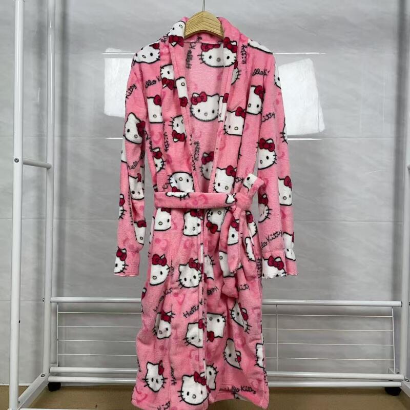 قميص نوم هالو كيتي جديد للخريف - مراجعة Bathrobe وسعره