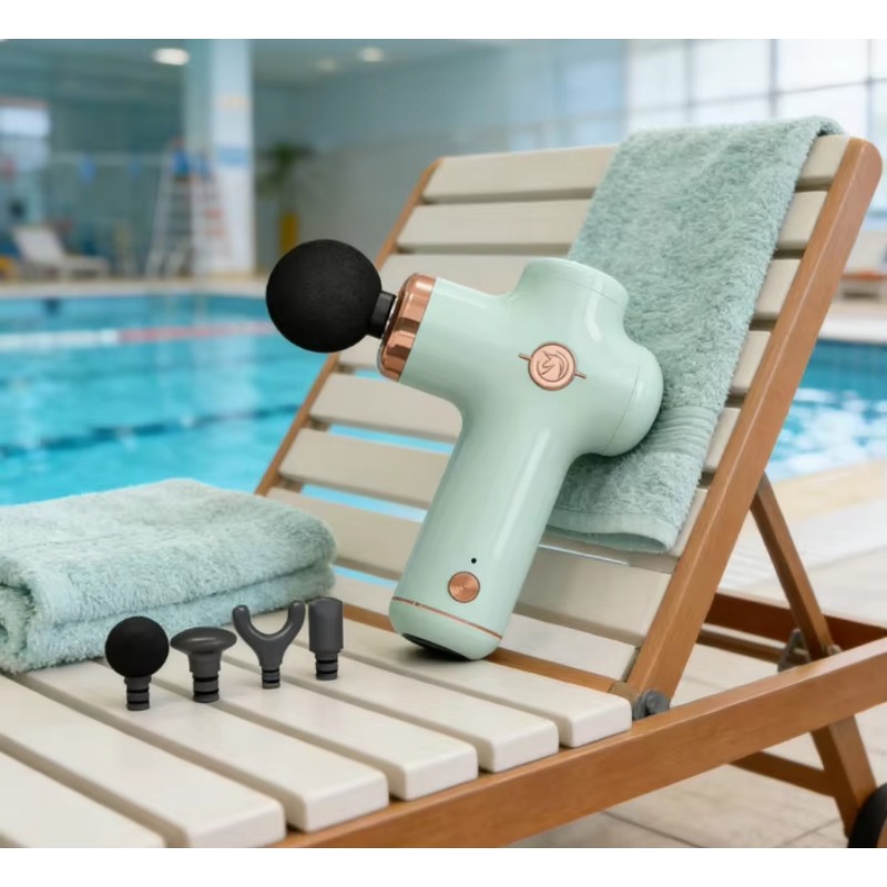 مسدس تدليك محمول صغير مع 4 رؤو - مراجعة Massage Gun وسعره